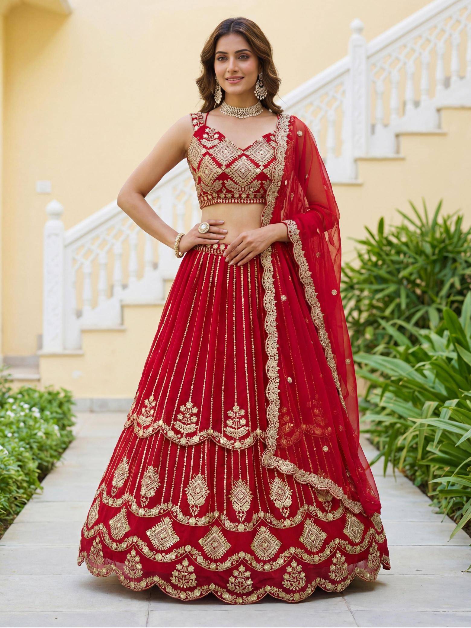 DVD ON 5157 Georgeet Lehenga choli manufacturers in Kolkata